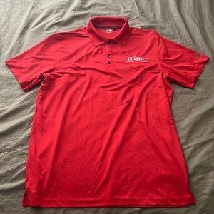 Red Smirnoff polo tee